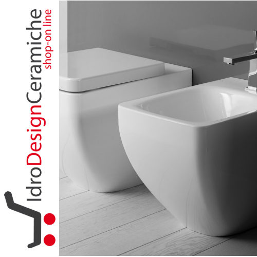 Sanitari Filo Muro Azzurra Mini Clas+ Wc Sedile Soft Close e Bidet